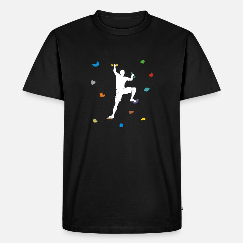 Bouldern Boulderhalle Wand Geschenk - Männer Premium Bio T-Shirt - Schwarz
