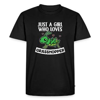 Just A Girl Who Loves Grasshopper Sauterelles - T-shirt Premium bio Homme - noir - Devant - Nico (187cm)