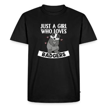 Just A Girl Who Loves Costume de Blaireau - T-shirt Premium bio Homme - noir - Devant - Nico (187cm)