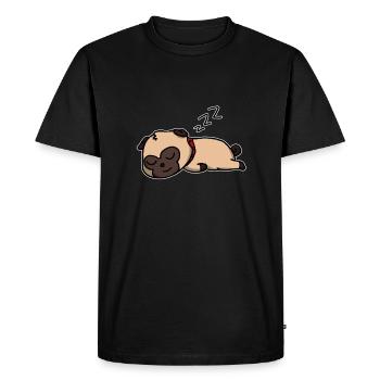 Mignon chien dormant Idée cadeau - T-shirt Premium bio Homme - noir - Devant - Nico (187cm)