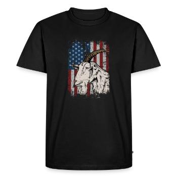 USA Amérique drapeau caprins idée cadeau - T-shirt Premium bio Homme - noir - Devant - Nico (187cm)
