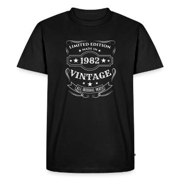 Vintage 1982 Anniversaire Cadeau Limited Edition - T-shirt Premium bio Homme - noir - Devant - Nico (187cm)
