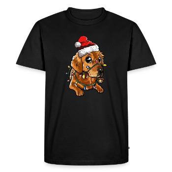 Golden Retriever Cadeau de Noël chiens - T-shirt Premium bio Homme - noir - Devant - Nico (187cm)