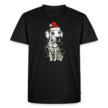 Dalmatiens Cadeau des chiens de Noël - T-shirt Premium bio Homme - noir - Devant - Nico (187cm)