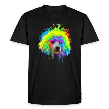 Splash Art Poodle Dog Lover Gift Idea - Men's Premium Organic T-Shirt - black - Front - Nico (187cm)