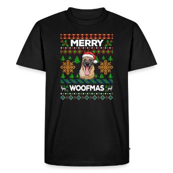 Merry Woofmas Ugly Sweater Malinois - T-shirt Premium bio Homme - noir - Devant - Nico (187cm)