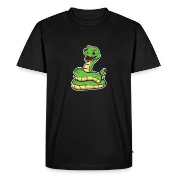 Cute Snake Python - Men's Premium Organic T-Shirt - black - Front - Nico (187cm)