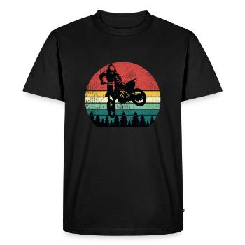 Vintage Motorcross Dirt Bike Cadeau - T-shirt Premium bio Homme - noir - Devant - Nico (187cm)