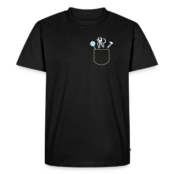 Outils dentistes Dans La poche poitrine Dentiste - T-shirt Premium bio Homme - noir - Devant - Nico (187cm)