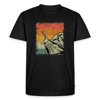 Vintage Snail Gift - Men's Premium Organic T-Shirt - black - Front - Nico (187cm)
