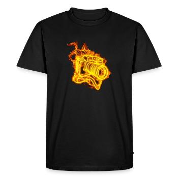 Photographe de la photographie de feu - T-shirt Premium bio Homme - noir - Devant - Nico (187cm)