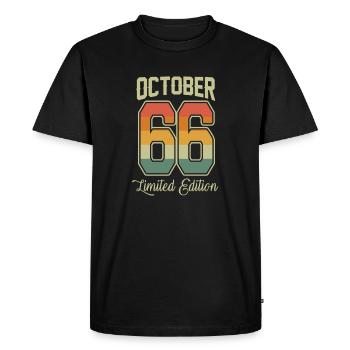 Vintage 55e anniversaire Octobre 1966 Athlète - T-shirt Premium bio Homme - noir - Devant - Nico (187cm)