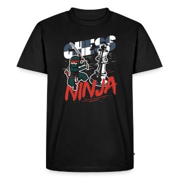 Drôle de joueur d’échecs Pièce d’échecs Chess Ninja - T-shirt Premium bio Homme - noir - Devant - Nico (187cm)