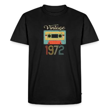 Vintage Cassette 1972 50ème Anniversaire Cadeau - T-shirt Premium bio Homme - noir - Devant - Nico (187cm)