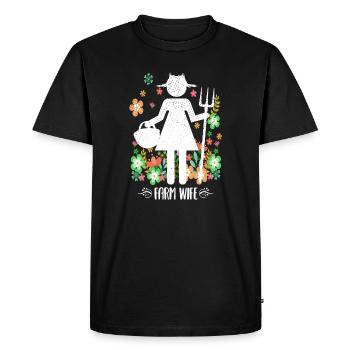 Farm Wife Flowers Farmer's Wife Farmer Farming - Men's Premium Organic T-Shirt - black - Front - Nico (187cm)