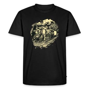 Locomotive de conducteur de train rétrorétroducteur de train - T-shirt Premium bio Homme - noir - Devant - Nico (187cm)