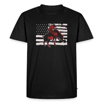 Équitation de taureau Rodéo Cavalier De taureau Cheval de taureau - T-shirt Premium bio Homme - noir - Devant - Nico (187cm)