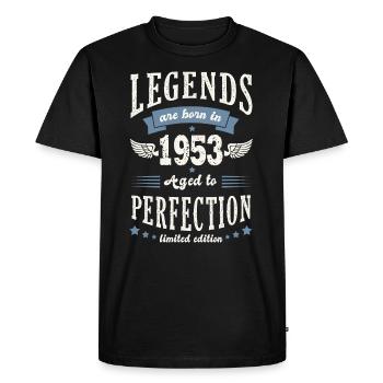 born in 1953 birthday 69 years gift legend - Men's Premium Organic T-Shirt - black - Front - Nico (187cm)