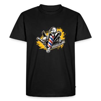 Accessoires de coiffeur Barber Barbershop Coupe de cheveux - T-shirt Premium bio Homme - noir - Devant - Nico (187cm)