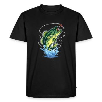 Bass Fishing Fisher Lures Bass Fish - Men's Premium Organic T-Shirt - black - Front - Nico (187cm)