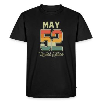 Vintage 70e anniversaire Mai 1952 Athlètes - T-shirt Premium bio Homme - noir - Devant - Nico (187cm)