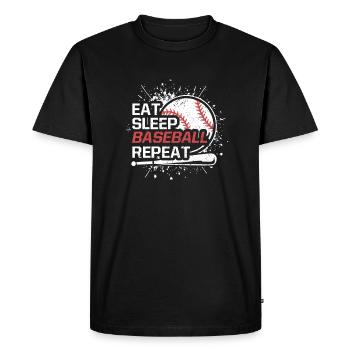 Mangez dormir Baseball Répéter Le lanceur de baseball - T-shirt Premium bio Homme - noir - Devant - Nico (187cm)