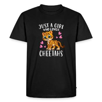 Cute Cheetah Lover Just A Girl Who Loves Cheetahs - Men's Premium Organic T-Shirt - black - Front - Nico (187cm)
