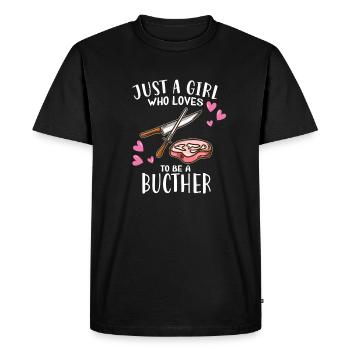 Meat Lover Just A Girl Who Loves To Be A Butcher - Men's Premium Organic T-Shirt - black - Front - Nico (187cm)
