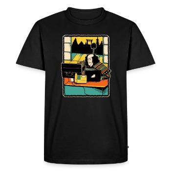 Samurai Computer Nerd Programmer Programming - Men's Premium Organic T-Shirt - black - Front - Nico (187cm)