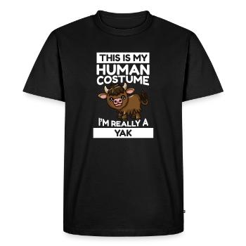 Ochse C’est mon costume humain, je suis vraiment un yak - T-shirt Premium bio Homme - noir - Devant - Nico (187cm)