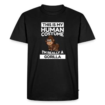 C’est mon costume humain, je suis vraiment un gorille - T-shirt Premium bio Homme - noir - Devant - Nico (187cm)