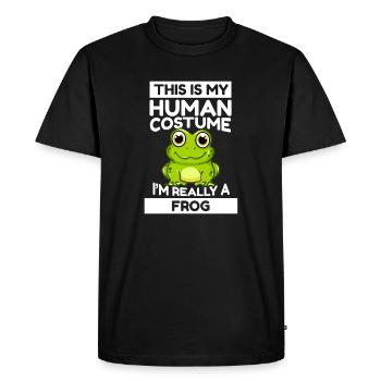 Grenouilles C’est mon costume humain Je suis vraiment une grenouille - T-shirt Premium bio Homme - noir - Devant - Nico (187cm)
