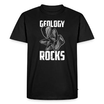 Géologie Roches Géographie Géologues Dictons Cadeau - T-shirt Premium bio Homme - noir - Devant - Nico (187cm)