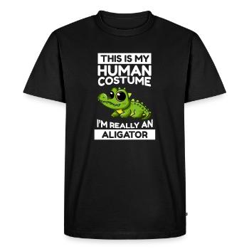 This Is My Human Costume I'm Really An Aligator - Men's Premium Organic T-Shirt - black - Front - Nico (187cm)