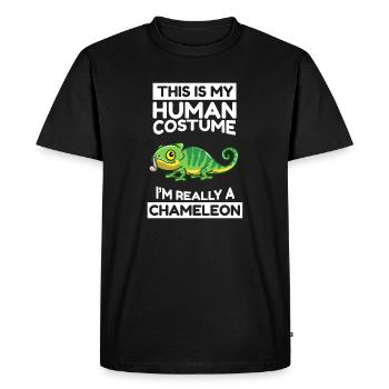 This Is My Human Costume I'm Really A Chameleon - Men's Premium Organic T-Shirt - black - Front - Nico (187cm)