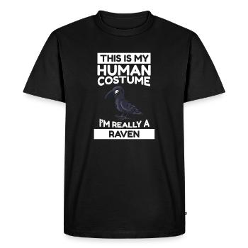 Oiseaux C’est mon costume humain Je suis vraiment un corbeau - T-shirt Premium bio Homme - noir - Devant - Nico (187cm)