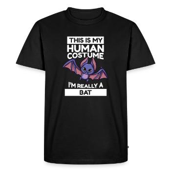 Fledermaus C’est mon costume humain je suis vraiment chauve-souris - T-shirt Premium bio Homme - noir - Devant - Nico (187cm)