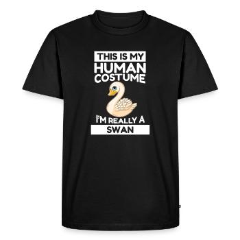 C’est mon costume humain, je suis vraiment un cygne - T-shirt Premium bio Homme - noir - Devant - Nico (187cm)