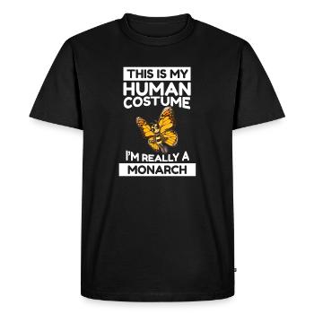 C’est mon costume humain, je suis vraiment un monarque - T-shirt Premium bio Homme - noir - Devant - Nico (187cm)