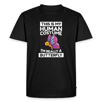 C’est mon costume humain, je suis vraiment un papillon - T-shirt Premium bio Homme - noir - Devant - Nico (187cm)