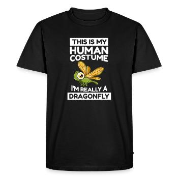 C’est mon costume humain Je suis vraiment une libellule - T-shirt Premium bio Homme - noir - Devant - Nico (187cm)