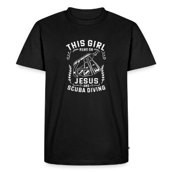 Tauchen Cette fille court sur Jésus et la plongée sous-marine - T-shirt Premium bio Homme - noir - Devant - Nico (187cm)