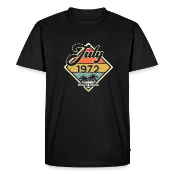 Millésime Juillet 1972 50 ans 50ème anniversaire - T-shirt Premium bio Homme - noir - Devant - Nico (187cm)