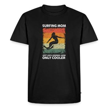 Surfer Surf maman comme une maman normale seulement plus cool - T-shirt Premium bio Homme - noir - Devant - Nico (187cm)
