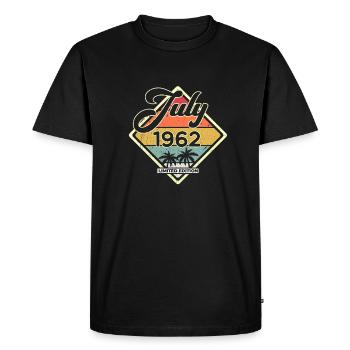 Vintage 60th Birthday July 1962 Sports Gift - Men's Premium Organic T-Shirt - black - Front - Nico (187cm)