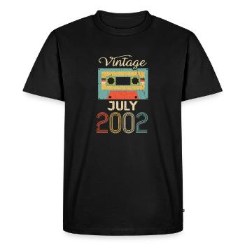 Cadeau 20ème anniversaire 2002 Juillet 20 ans - T-shirt Premium bio Homme - noir - Devant - Nico (187cm)