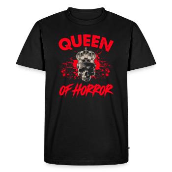 Queen Of Horror Movie Halloween Crown Skull - Men's Premium Organic T-Shirt - black - Front - Nico (187cm)