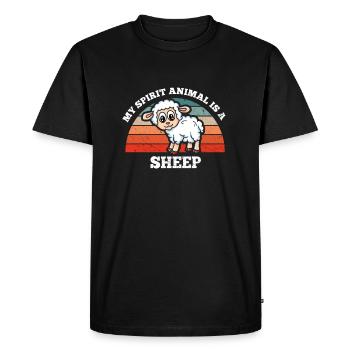 Retro Vintage My Spirit Animal Is A Sheep - Men's Premium Organic T-Shirt - black - Front - Nico (187cm)