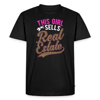 Courtier Maison Vente Agence Immobilière Filles - T-shirt Premium bio Homme - noir - Devant - Nico (187cm)
