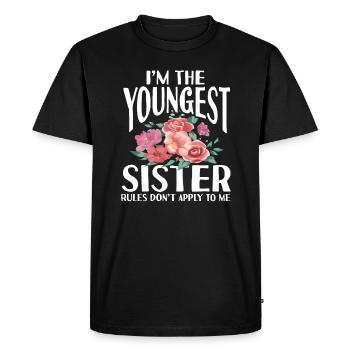 Petite sœur Dictons drôles Frères et sœurs - T-shirt Premium bio Homme - noir - Devant - Nico (187cm)